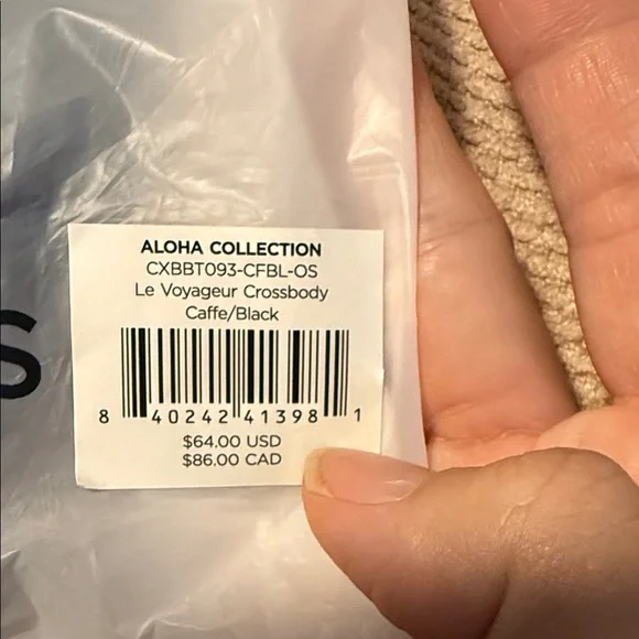 NWT ALOHA Collection Black and Brown Le Voyager Crossbody Bag - Picture 7 of 7